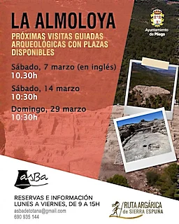  La Almoloya próximas visitas guiadas arqueológicas.